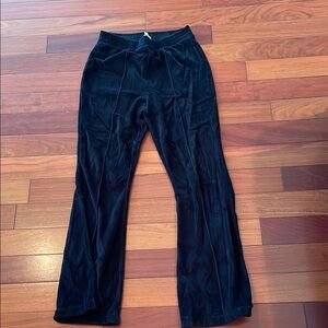 Aerie Black Velvet Flare Pants